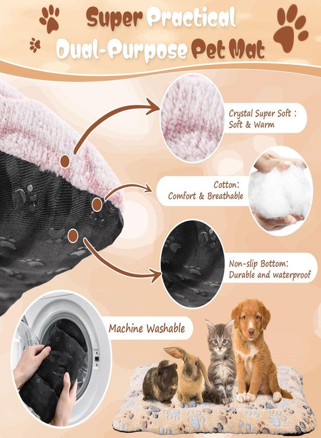 Chicmount 4 Pcs Dog Cat Bed Guinea Pig Mats Ultra Soft Dog Crate Kennel Pad Washable Bunny Bed Anti-Slip Guinea Pig Blankets for Small Animal Pet Cage Accessories(19.7X 13.8 Inch) - Image 3